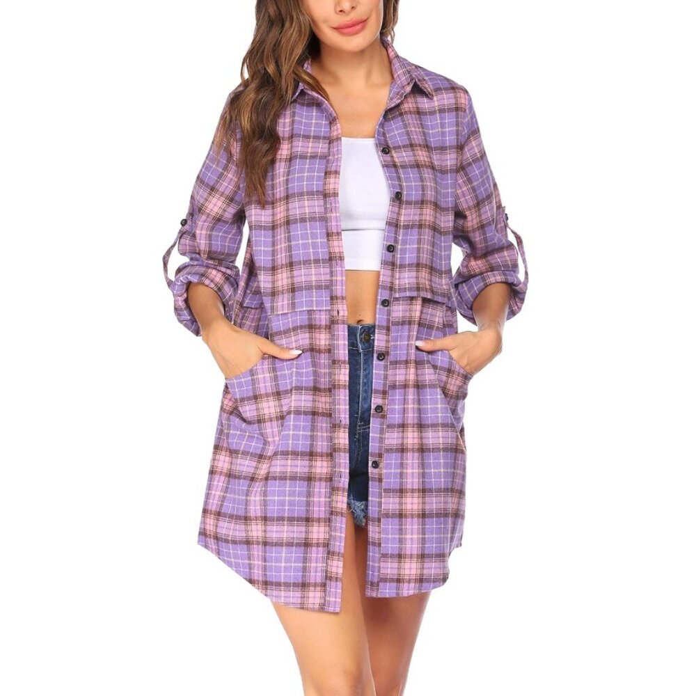 Hotouch Button Down Plaid Shirt